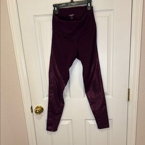 Shiny Maroon Leggings